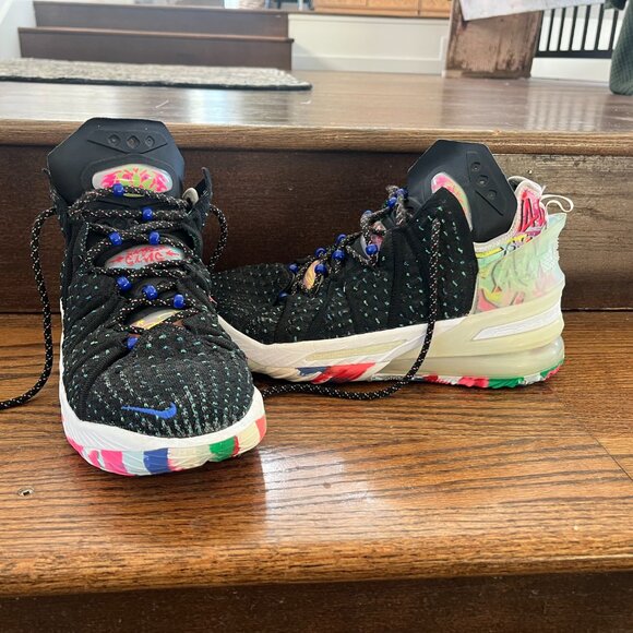 Nike LeBron 18 EP James Gang multicolored CQ9284-002 Men’s 8.5 EUC - Picture 7 of 7